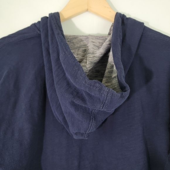 LRL Lauren Jeans Navy Blue Hooded Sweatshirt Women Sz M Drawstring - Picture 7 of 11